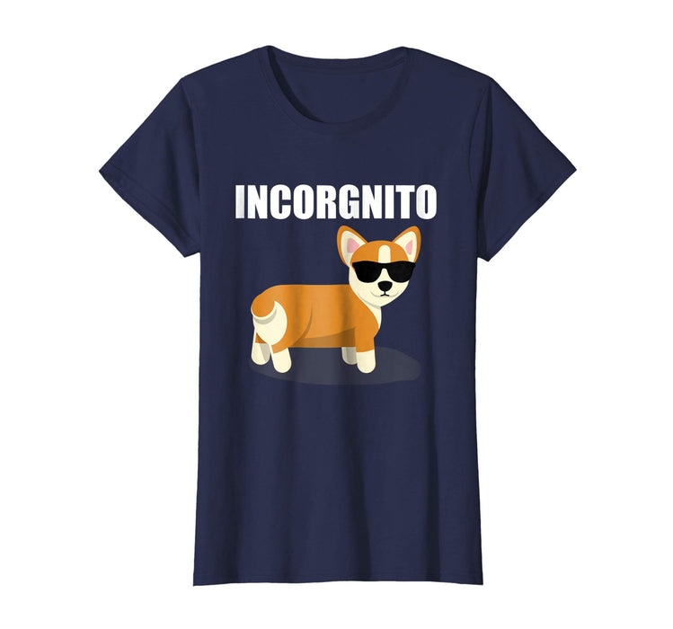 Hot Vintage Incorgnito Funny Corgi Lover Gift Women's T-Shirt Navy