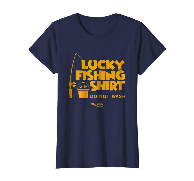 Cutest Lucky Fishing Do Not Wash Vintage Fishing Lover Women's T-Shirt Navy