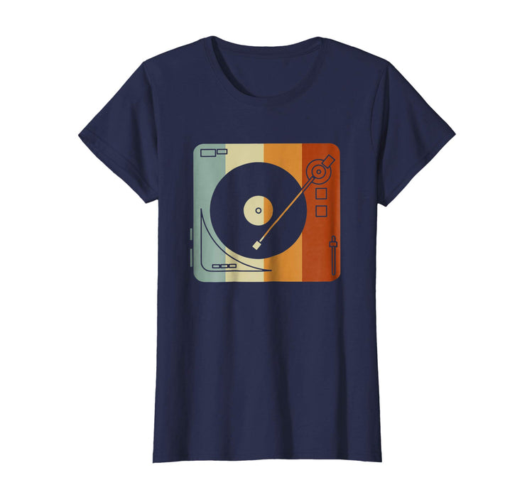 Great Vintage Vinyl Record Player Women's T-Shirt Navy