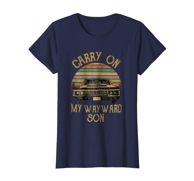 Adorable Carry On My Wayward Son Vintage Gift Women's T-Shirt Navy
