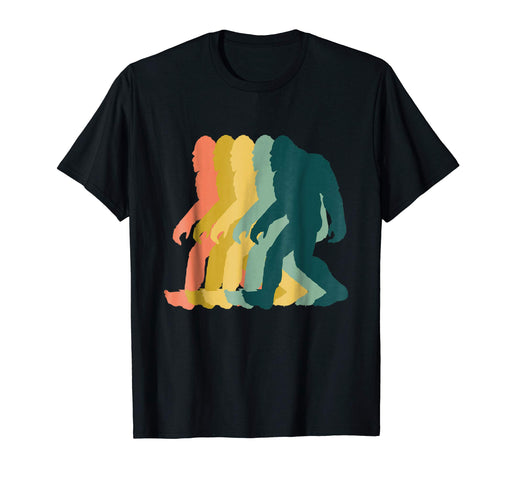 Wonderful Vintage Retro 1970s Style Rainbow Bigfoot Silhouette Men's T-Shirt Black