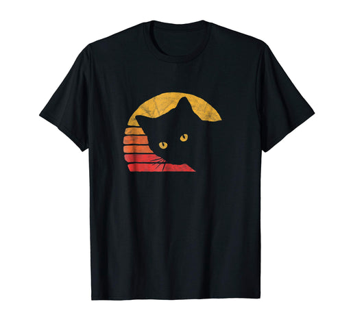 Beautiful Vintage Eighties Style Cat Retro Distressed Design Men's T-Shirt Black