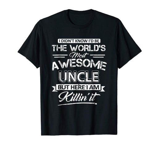 Beautiful World's Most Awesome Uncle Vintage Funny Uncle Men's T-Shirt Black