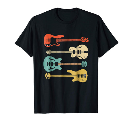 Adorable Vintage Retro Bass Guitar Bassist Player Men's T-Shirt Black