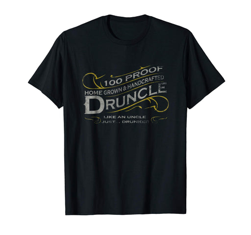 Beautiful Druncle Vintage Weathered Whiskey Label Design Men's T-Shirt Black
