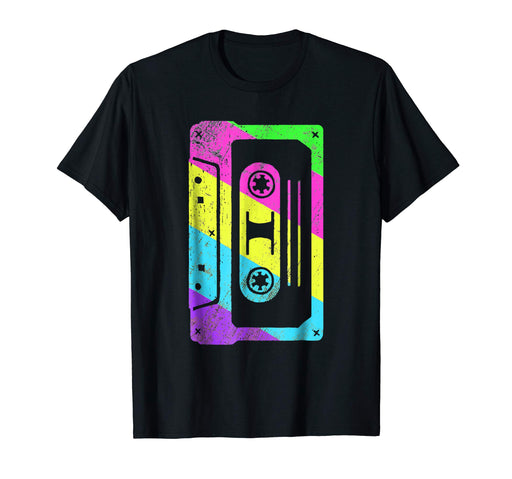 Adorable Cassette Tape Costume 80s 90s Vintage Retro Neon Men's T-Shirt Black