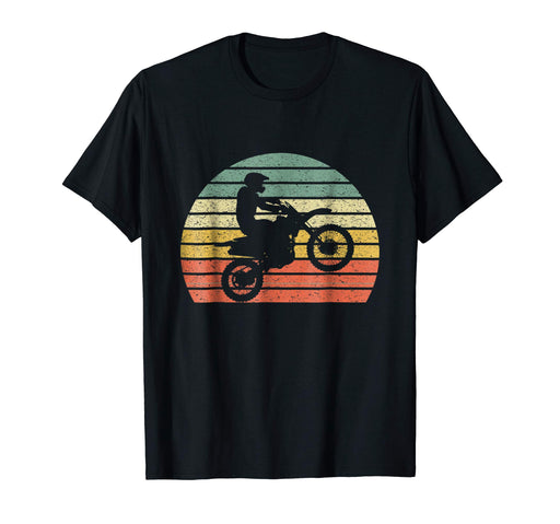 Cool Vintage Motocross Dirt Bike Silhouette Retro Men's T-Shirt Black