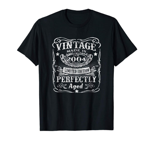 Hotest Vintage 2004 Perfectly 14th Birthday 14 Years Old Men's T-Shirt Black