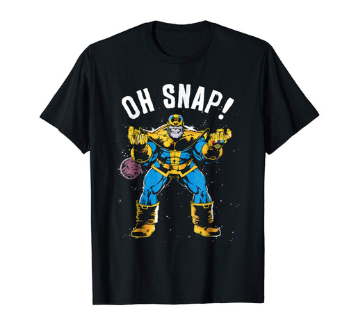 Funny Marvel Thanos Space Oh Snap! Retro Comic Style Men's T-Shirt Black