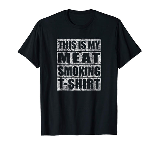 Funny Funny Gift Bbq Smoker Retro Tee My Meat Smoking Men's T-Shirt Black