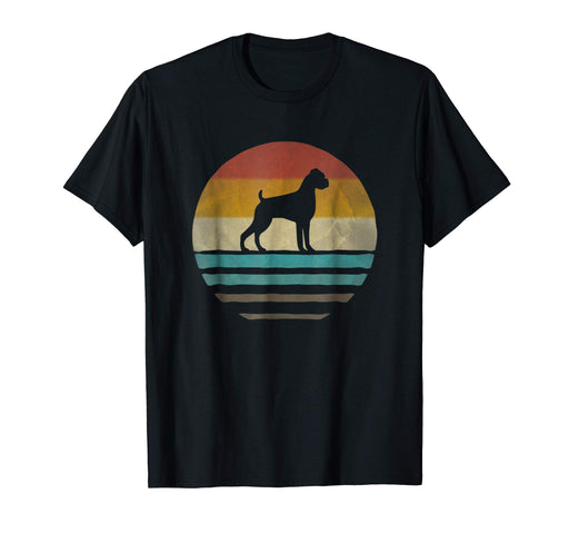 Hot Boxer Dog Retro Vintage 70s Silhouette Breed Gift Men's T-Shirt Black