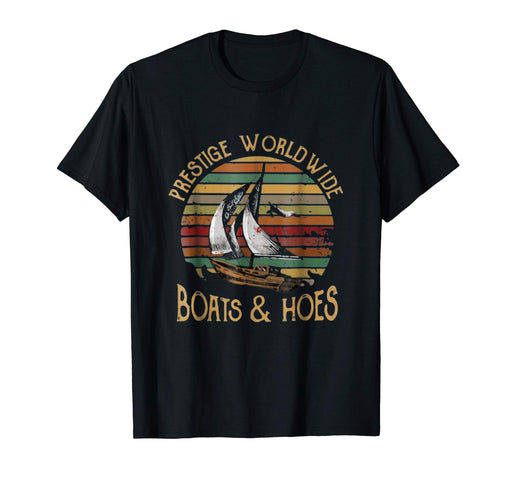 Beautiful Prestige Worldwide Boats And Hoes Sunset Vintage Tee Men's T-Shirt Black