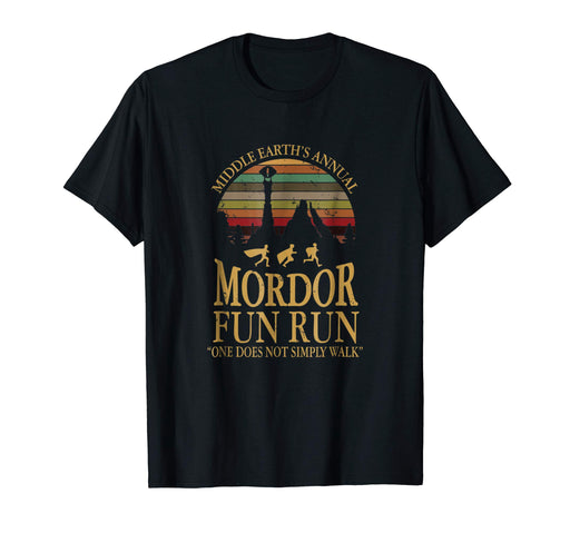 Wonderful Middle Earth's Annual Mordor Fun Run Vintage Men's T-Shirt Black