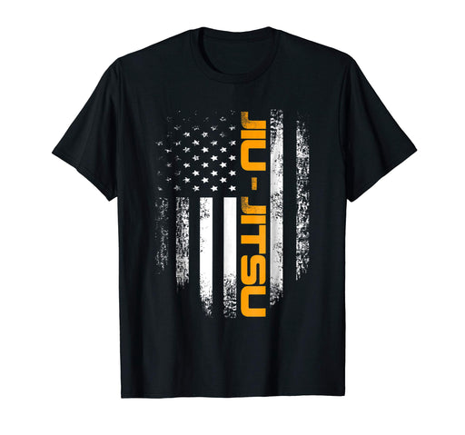 Wonderful Vintage American Usa Flag Brazilian Jiu Jitsu Bjj Gift Men's T-Shirt Black