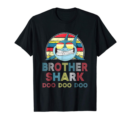 Hot Retro Vintage Brother Shark Doo Doo Doo Gift Men's T-Shirt Black