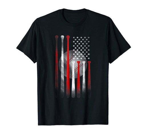 Wonderful American Flag Vintage Baseball Flag Dad Mom Tee Men's T-Shirt Black