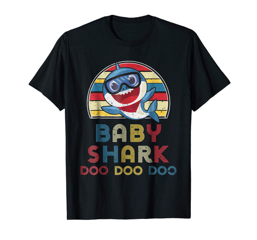 Cute Retro Vintage Baby Sharks Gift For Kids Boys Men's T-Shirt Black