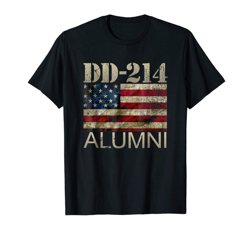 Great Dd 214 Army Alumni Vintage American Flag Men's T-Shirt Black