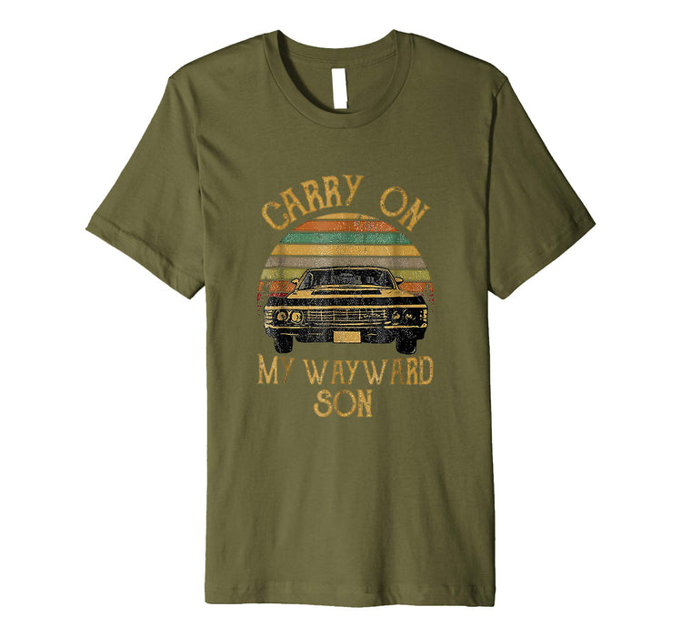 Cool Carry On My Wayward Son Vintage Gift For Men Women Men's T-Shirt Olive