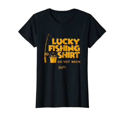 Cutest Lucky Fishing Do Not Wash Vintage Fishing Lover Women's T-Shirt Black