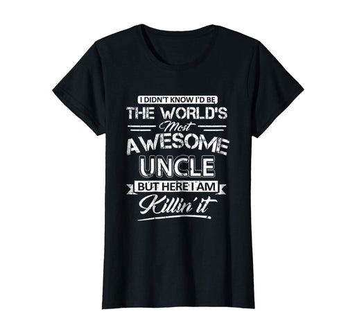 Beautiful World's Most Awesome Uncle Vintage Funny Uncle Women's T-Shirt Black