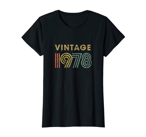 Funny Vintage Born In 1978 Retro 40th Birthday Gift Women's T-Shirt Black