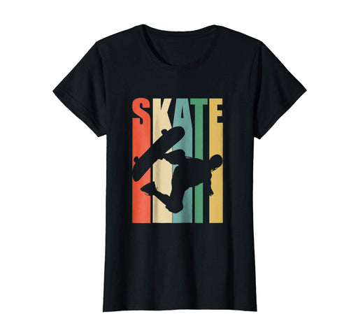 Cool Skateboarder Retro Vintage Skateboarding Tee Women's T-Shirt Black