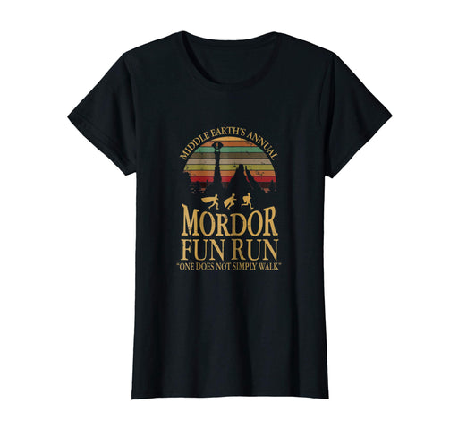 Wonderful Middle Earth's Annual Mordor Fun Run Vintage Women's T-Shirt Black