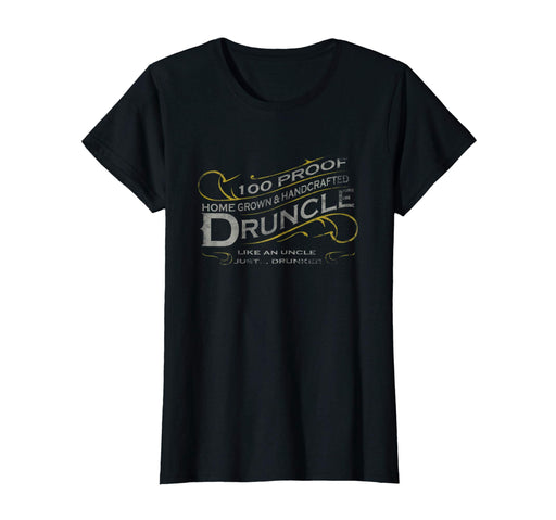 Beautiful Druncle Vintage Weathered Whiskey Label Design Women's T-Shirt Black