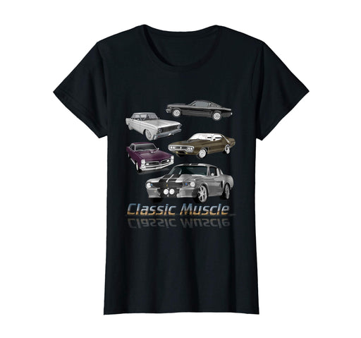 Great Classic American Muscle Cars Vintage Gift Women's T-Shirt Black