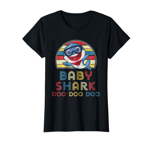 Cute Retro Vintage Baby Sharks Gift For Kids Boys Women's T-Shirt Black