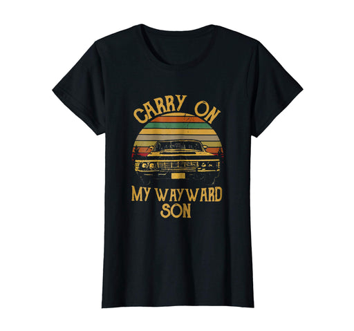 Cute Vintage Car Carry On My Wayward Son Women's T-Shirt Black