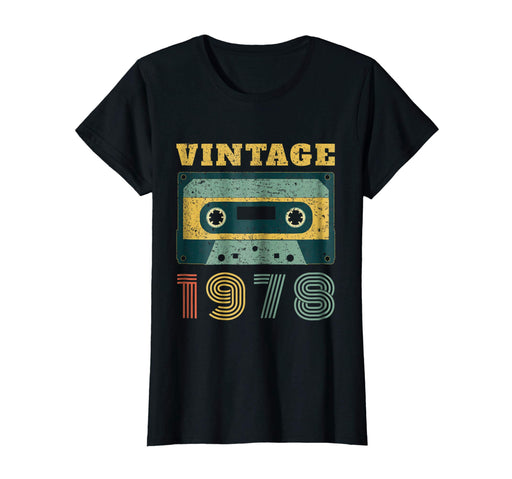 Funny 40th Birthday Gift Vintage 1978 Year Old Mixtape Women's T-Shirt Black