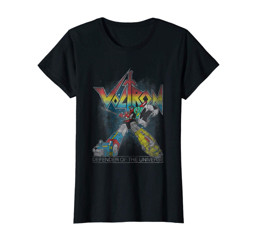Beautiful Voltron Retro Defender Rainbow Graphic Women's T-Shirt Black