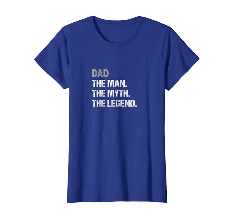 Hot Retro Vintage The Man Myth Legend Fathers Day Women's T-Shirt Royal Blue