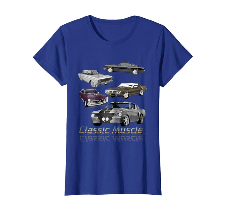 Great Classic American Muscle Cars Vintage Gift Women's T-Shirt Royal Blue