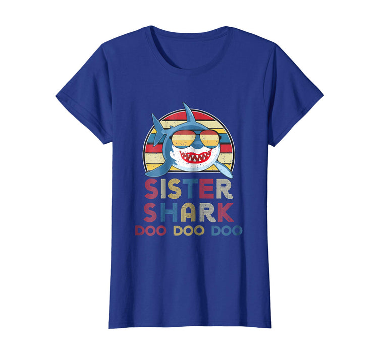 Cutest Retro Vintage Sister Sharks Gift For Womens Women's T-Shirt Royal Blue