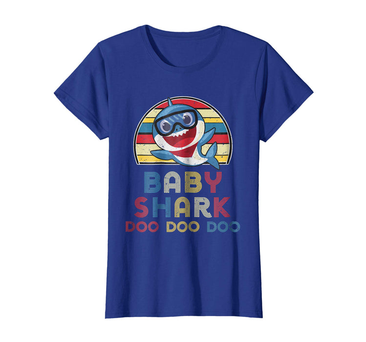 Cute Retro Vintage Baby Sharks Gift For Kids Boys Women's T-Shirt Royal Blue