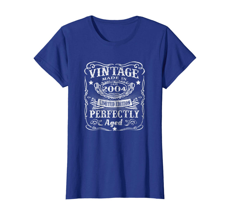 Hotest Vintage 2004 Perfectly 14th Birthday 14 Years Old Women's T-Shirt Royal Blue