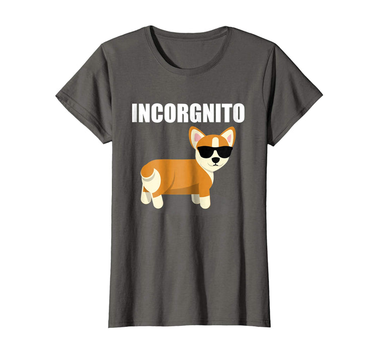 Hot Vintage Incorgnito Funny Corgi Lover Gift Women's T-Shirt Asphalt