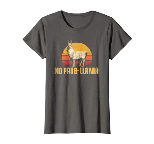Cool No Prob Llama! Retro Funny Llama Alpaca Women's T-Shirt Asphalt
