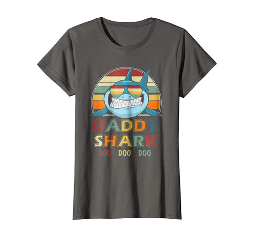 Wonderful Retro Vintage Daddy Shark Gift For Father Women's T-Shirt Asphalt