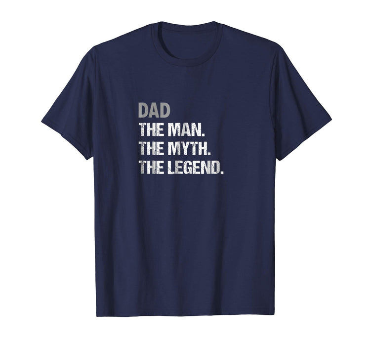 Hot Retro Vintage The Man Myth Legend Fathers Day Men's T-Shirt Navy