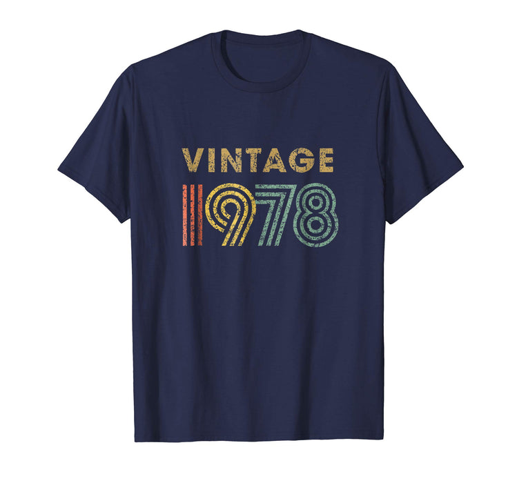 Funny Vintage Born In 1978 Retro 40th Birthday Gift Men's T-Shirt Navy