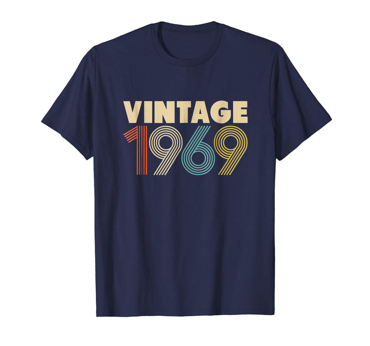 Beautiful 50th Birthday Gift Idea Vintage 1969 Men Women Men's T-Shirt Navy