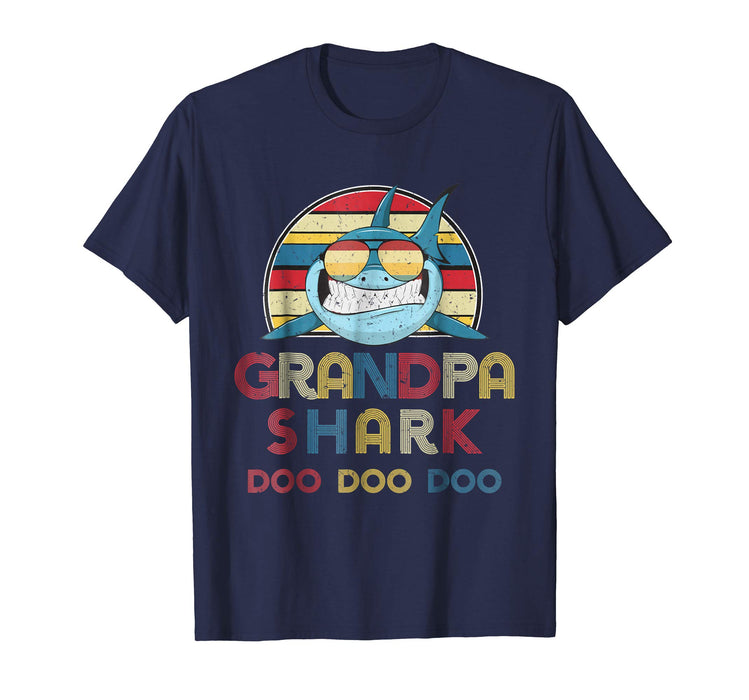 Hotest Retro Vintage Grandpa Sharks Gift For Mens Men's T-Shirt Navy