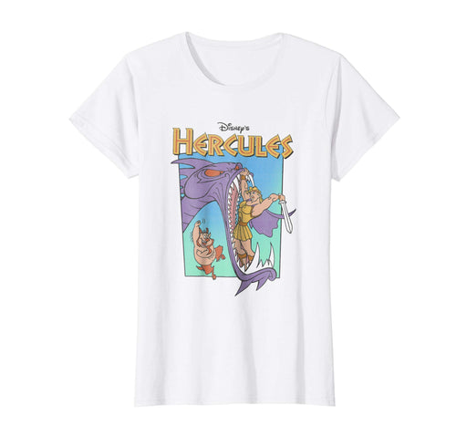 Hotest Disney Hercules Hydra Battle Retro Graphic Women's T-Shirt White