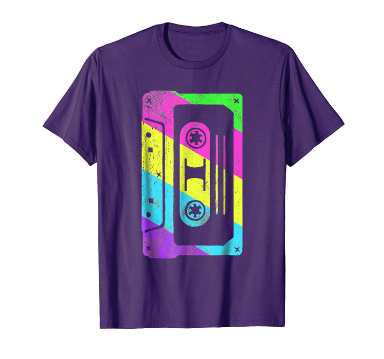 Adorable Cassette Tape Costume 80s 90s Vintage Retro Neon Men's T-Shirt Purple