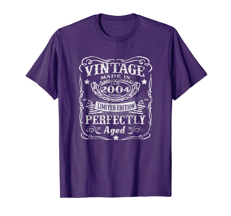 Hotest Vintage 2004 Perfectly 14th Birthday 14 Years Old Men's T-Shirt Purple