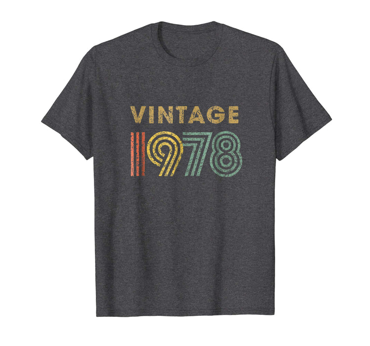 Funny Vintage Born In 1978 Retro 40th Birthday Gift Men's T-Shirt Dark Heather